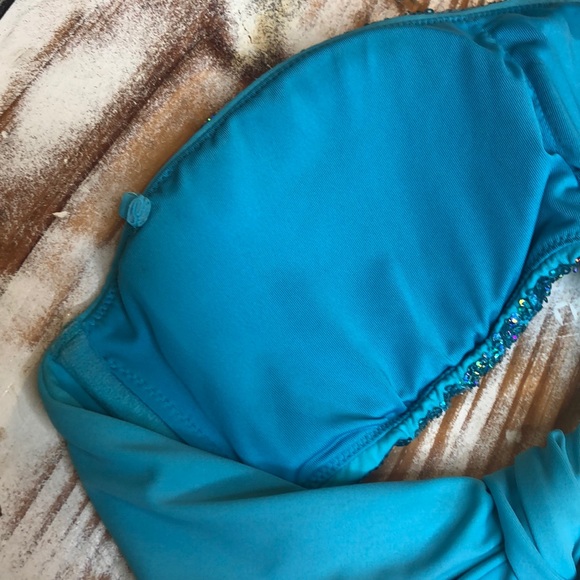 Victoria’s Secret Blue Sequined Bathing Suit Top S - Picture 5 of 9